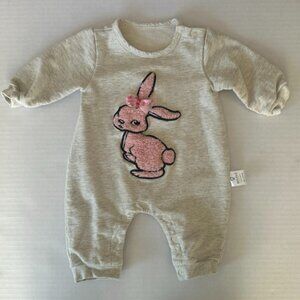 Girls baby romper with pink bunny rabbit 6 months